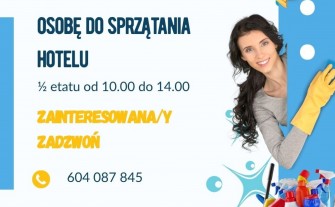 Osoba do sprzątania hotelu - 1/2 etatu