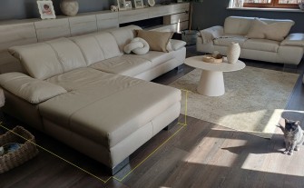 Sofa skórzana 3 + 2 w kolorze ecru