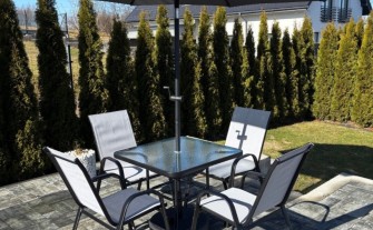 Meble metalowe komplet + parasol super cena