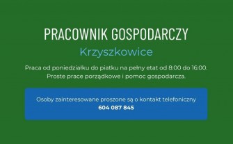 Pracownik gospodarczy - Krzyszkowice