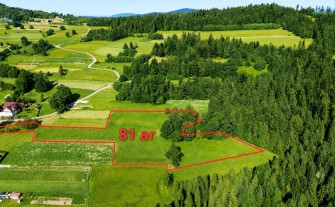 Piękna widokowa działka w Bogdanówce 81 ar