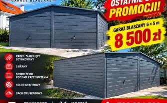 Garaż Blaszany 6x5 antracytowy 1szt W okazyjnej Cenie dostępna